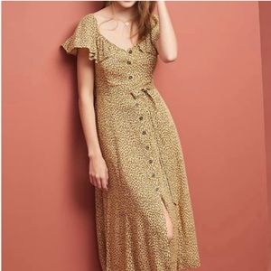 EUC Anthropologie Button Down Leopard Print Dress